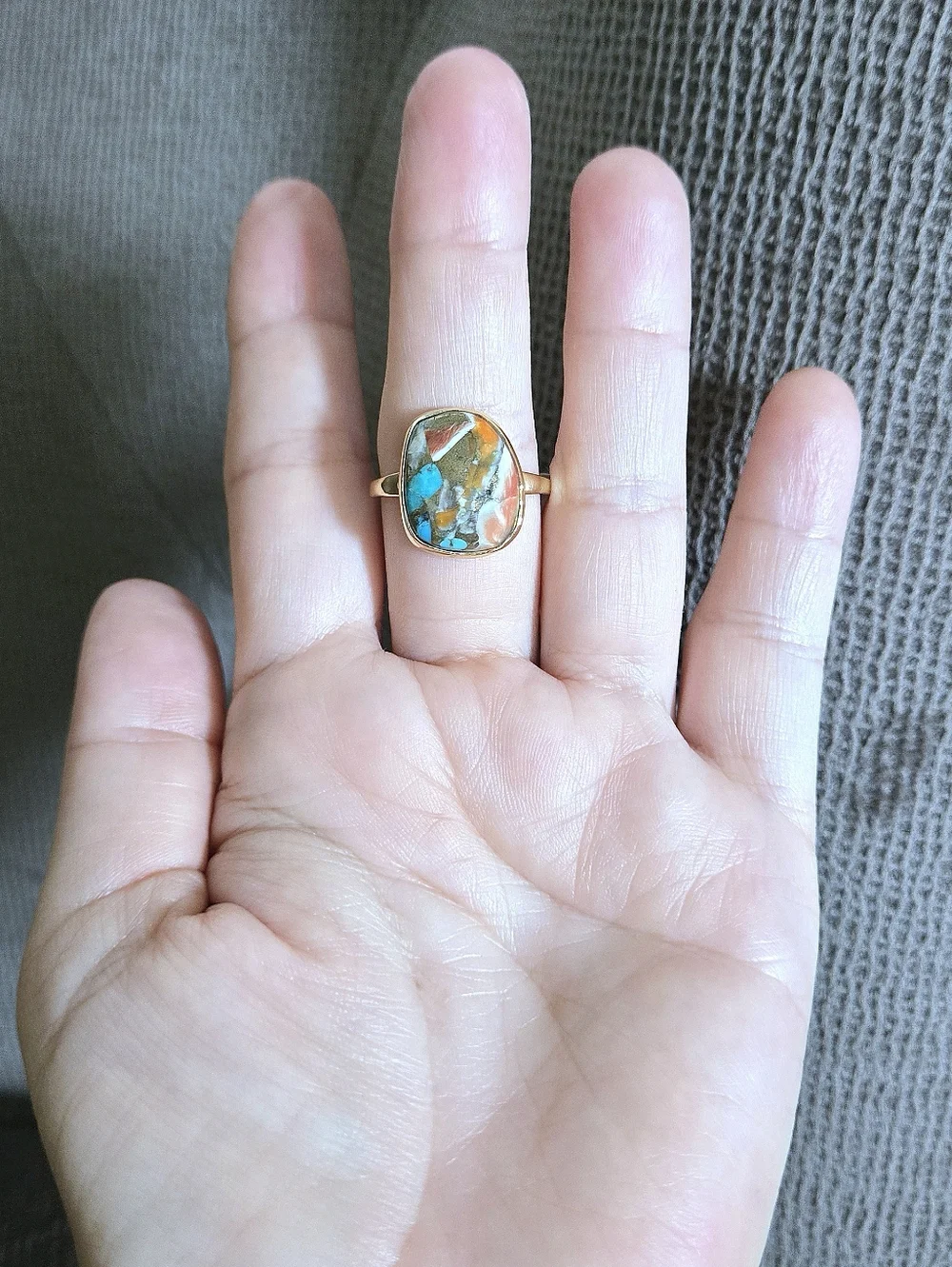 Shivam Misshapened Copper Turquoise Ring💍 - NWT